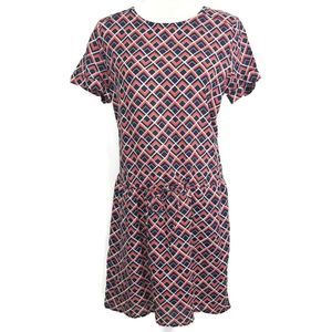 Caslon M Linen Dress Low High Blue Orange